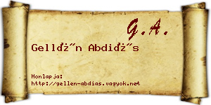 Gellén Abdiás névjegykártya